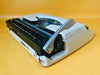 Working Brother Deluxe 220 Typewriter | White Portable Manual Typewriter with Case | English QWERTY