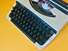 Working Brother Deluxe 220 Typewriter | White Portable Manual Typewriter with Case | English QWERTY