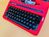 Silver-Reed SR 10 Portable Typewriter - Working 1970s Manual - Red with Case