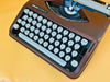 Working Olivetti Lettera 82 Typewriter | Brown Portable Manual Typewriter with Case & Instructions | QZERTY