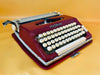 Working Maritsa 22 Typewriter | Burgundy Red Portable Manual Typewriter with Original Red Case | Spanish QWERTY