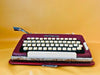 Working Maritsa 22 Typewriter | Burgundy Red Portable Manual Typewriter with Original Red Case | Spanish QWERTY