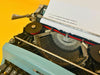 Working Olivetti Lettera 32 Typewriter | Blue Portable Manual Typewriter | AZERTY