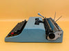Working Olivetti Lettera 32 Typewriter | Blue Portable Manual Typewriter | AZERTY
