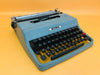 Working Olivetti Lettera 32 Typewriter | Blue Portable Manual Typewriter | AZERTY