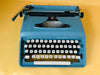 Mint condition Remington Ten Forty portable typewriter in sky blue