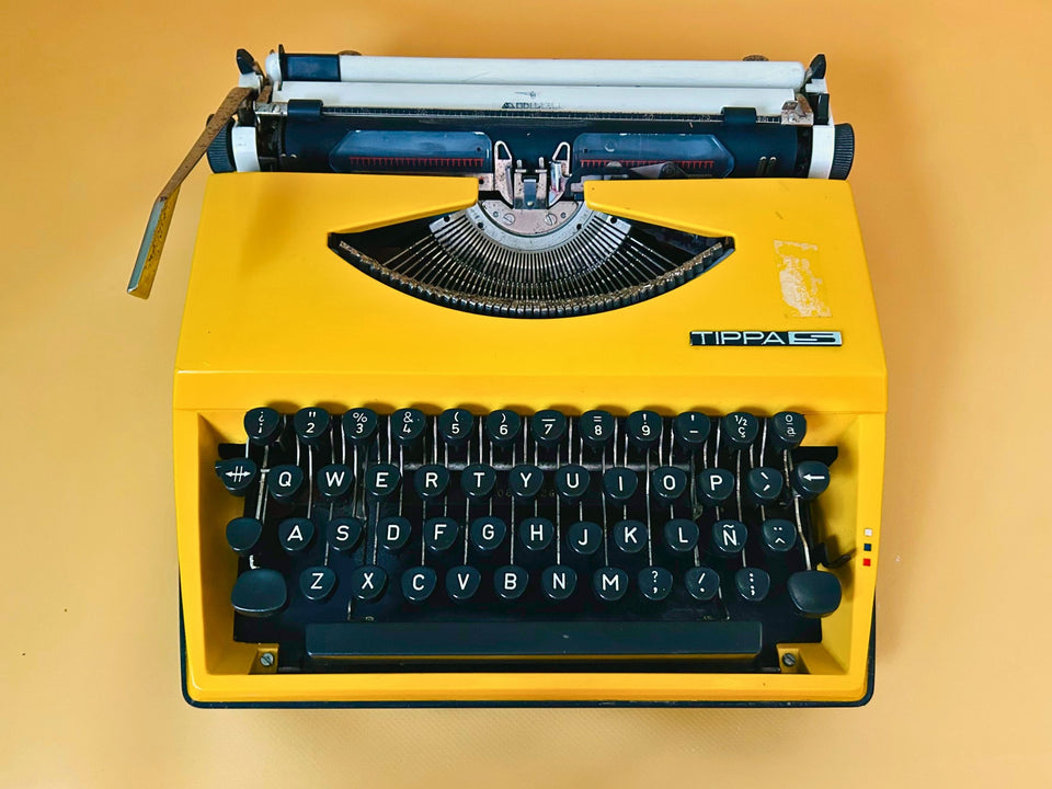 Vintage Adler Tippa S yellow typewriter professionally serviced and ready to write
