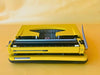 Brother Deluxe 800 Portable Typewriter - Working 1970s Yellow - QWERTZ with Case