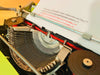Olivetti lettera 32 typewriter special edition green color close shot to typesample