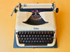 Working typewriter Erika Model 10 cream top-down keyboard view