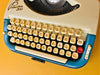 Working Typewriter Princess 300 Blue With Leather Case QWERTY