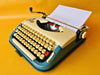 Working Typewriter Princess 300 Blue With Leather Case QWERTY