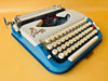 Working Typewriter Princess 300 Blue With Leather Case QWERTY