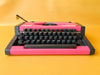 Vintage Olympia Traveller De Luxe Typewriter - Custom Pink Working Typewriter with Case QWERTY