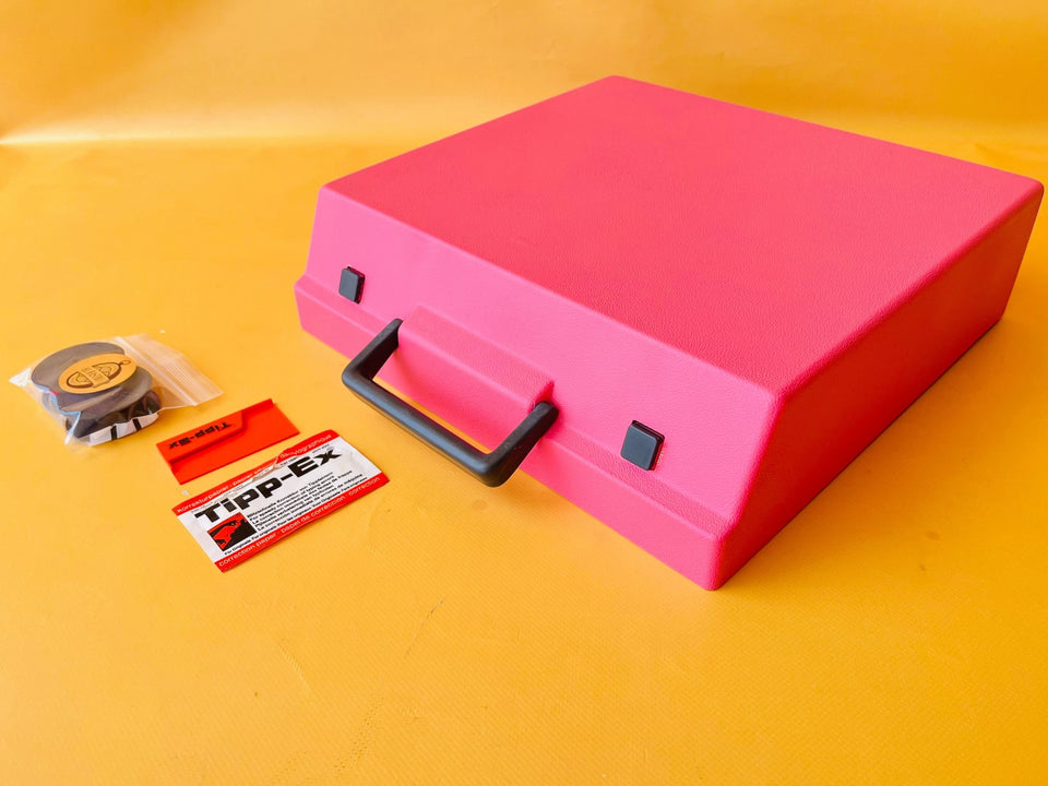 Vintage Olympia Traveller De Luxe Typewriter - Custom Pink Working Typewriter with Case QWERTY