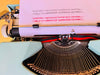 Working typewriter Nakajima All cyan blue writing sample close up