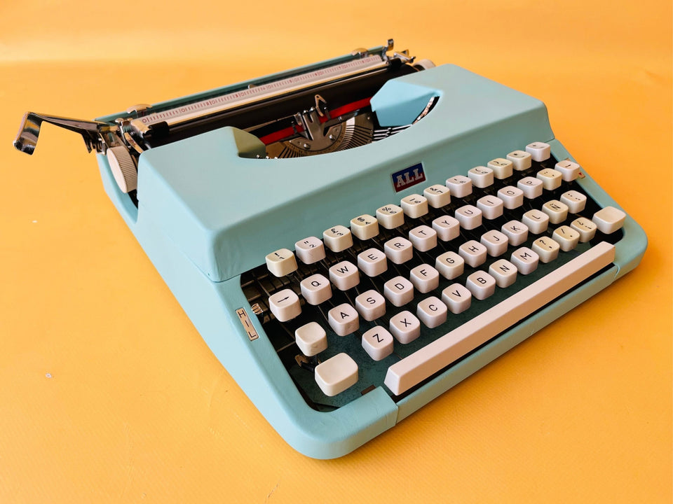 Working Typewriter Nakajima All Model 2000 Custom Cyan Blue