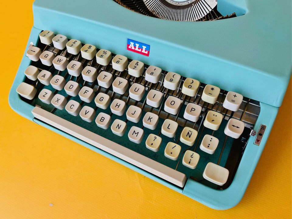 Working Typewriter Nakajima All Model 2000 Custom Cyan Blue