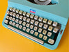 Working Typewriter Nakajima All Model 2000 Custom Cyan Blue