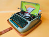Working Typewriter Erika Model 10 Sage Green With Case And Brushes