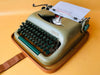 Working Typewriter Erika Model 10 Sage Green With Case And Brushes