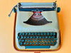 Working typewriter Erika Model 10 English Qwerty keyboard close-up