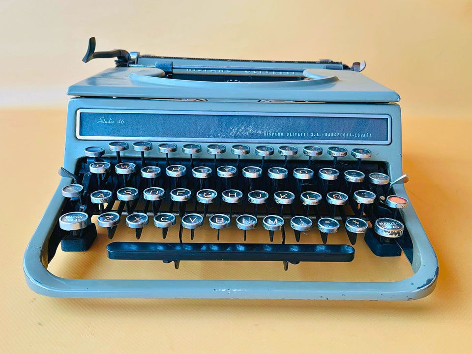 Working Hispano Olivetti Studio 46 | Rare Glass Keys | Sage Green