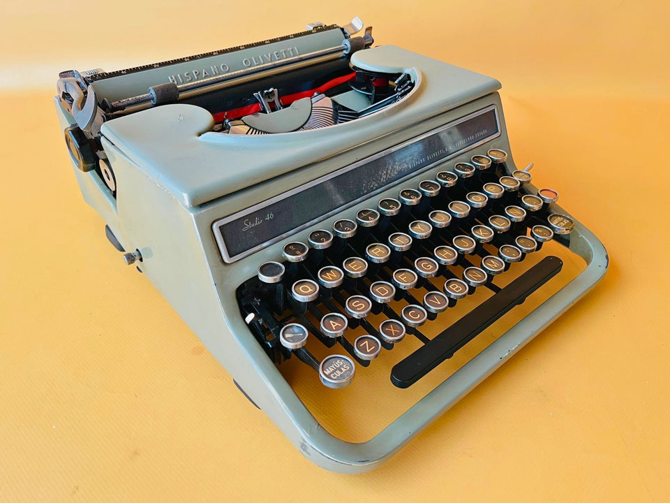Working Hispano Olivetti Studio 46 | Rare Glass Keys | Sage Green
