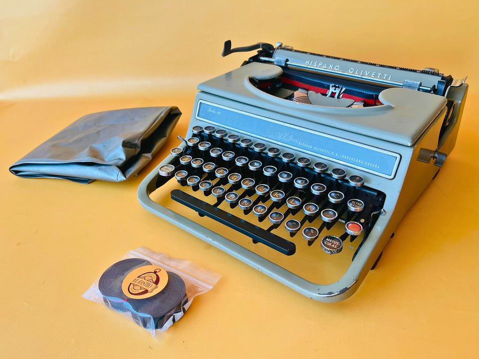 Working Hispano Olivetti Studio 46 | Rare Glass Keys | Sage Green