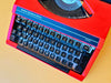 Working Typewriter Sperry Remington Idool Red Dutch Qwerty With Case