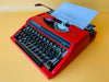 Working Typewriter Sperry Remington Idool Red Dutch Qwerty With Case