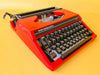 Working Typewriter Sperry Remington Idool Red Dutch Qwerty With Case