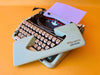 Working Typewriter Olympia Splendid 33 Custom Painted Cyan 1963