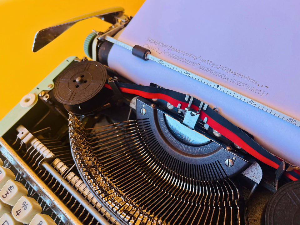 Working Typewriter Olympia Splendid 33 Custom Painted Cyan 1963