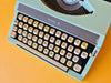 Working Typewriter Royal 200 Cyan Custom Painted Spanish Qwerty