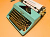 Olympia Monica | 1969 West German Icon | SM8 Working Typewriter Custom Cyan With Case