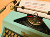 Olympia Monica | 1969 West German Icon | SM8 Working Typewriter Custom Cyan With Case