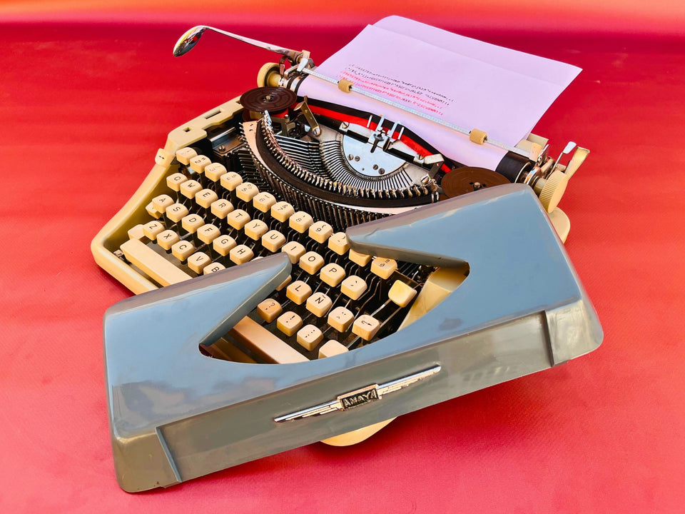 Working Typewriter Amaya Deluxe Blue With Case