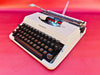 Working typewriter Triumph Tessy white main view, metal body