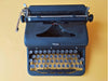Royal portable typewriter keyboard detail AZERTY keys close-up