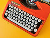 Working Typewriter Hermes Baby Orange 1969 With Case