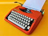 Working Typewriter Hermes Baby Orange 1969 With Case