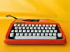 Working Typewriter Hermes Baby Orange 1969 With Case