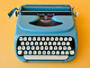 Singer T4 Scholastic blue typewriter main view