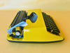 Brother Deluxe 800 Portable Typewriter - Working 1970s Yellow - QWERTZ with Case