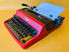 Working Typewriter Olivetti Lettera 32 Custom Painted Red and Black