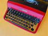 Working Typewriter Olivetti Lettera 32 Custom Painted Red and Black