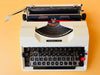 Torpedo 10/40 typewriter with matching white carrying case and black handle