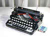 Underwood Standard Portable typewriter keyboard detail glass keys QWERTY close-up