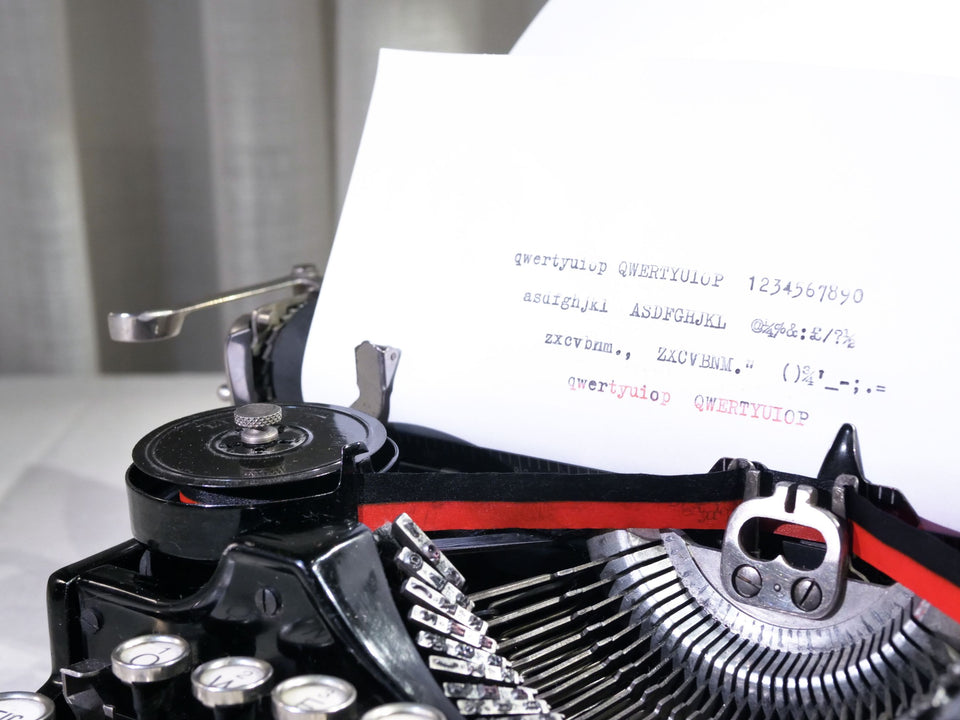 Typing sample from Underwood Standard Portable 1921 manual typewriter black ink text